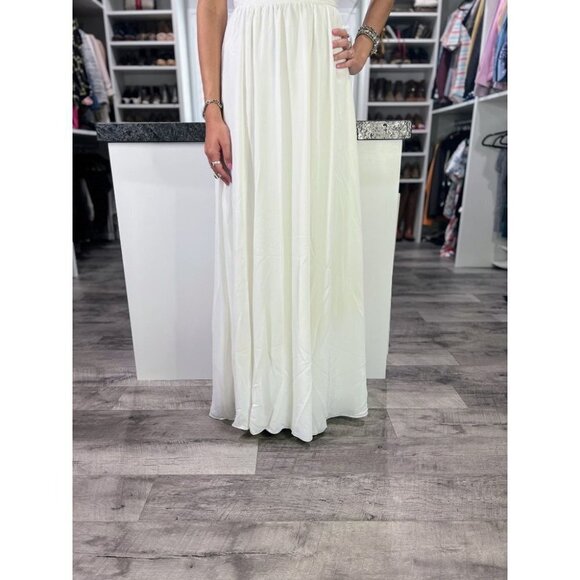 Lulu's White Lace Flowy Maxi Gown Dress $99 NWT - Picture 8 of 14